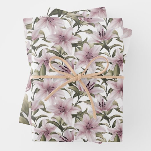 Lily Blume. Blumenmuster Geschenkpapier Set (Beispiel)