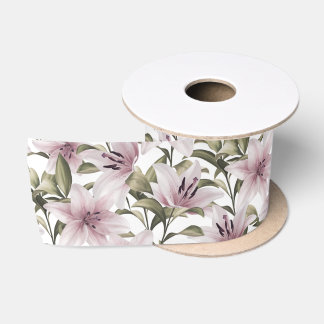 Lily Blume. Blumenmuster Satinband