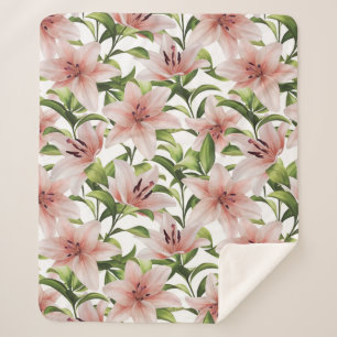 Lily Blume. Blumenmuster Sherpadecke