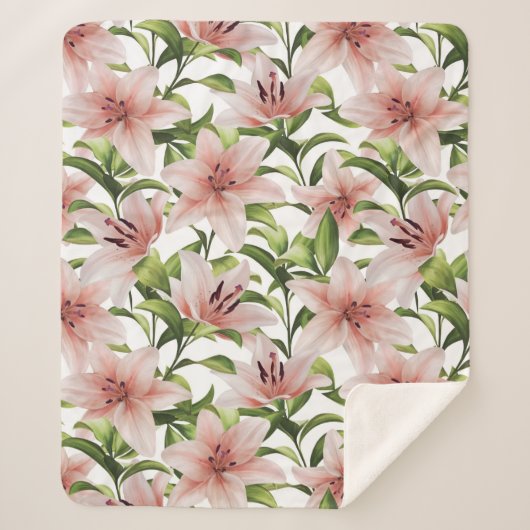 Lily Blume. Blumenmuster Sherpadecke (Vorderseite)