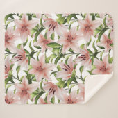 Lily Blume. Blumenmuster Sherpadecke (Vorderseite (Horizontal))