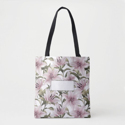 Lily Blume. Blumenmuster Tasche (Vorderseite)