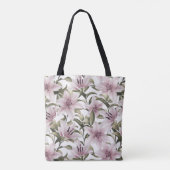 Lily Blume. Blumenmuster Tasche (Rückseite)