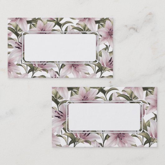 Lily Blume. Blumenmuster Visitenkarte (Vorne/Hinten)