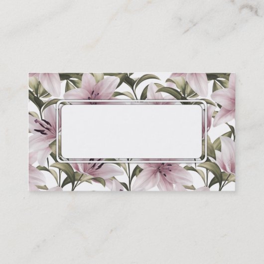 Lily Blume. Blumenmuster Visitenkarte (Rückseite)