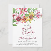 Lily Blume Bouquet Bridal Dusche Einladung (Vorderseite)