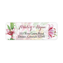 Lily Blume Bouquet Wedding Address Label