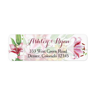 Lily Blume Bouquet Wedding Address Label