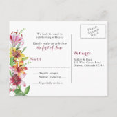 Lily Blume Bouquet Wedding RSVP Einladungspostkarte (Rückseite)
