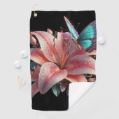 Lily Blume & Butterfly Golfhandtuch (Insitu)