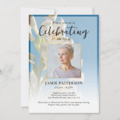 Lily Blume Celebration of Life Foto Beerdigung Einladung (Vorderseite)