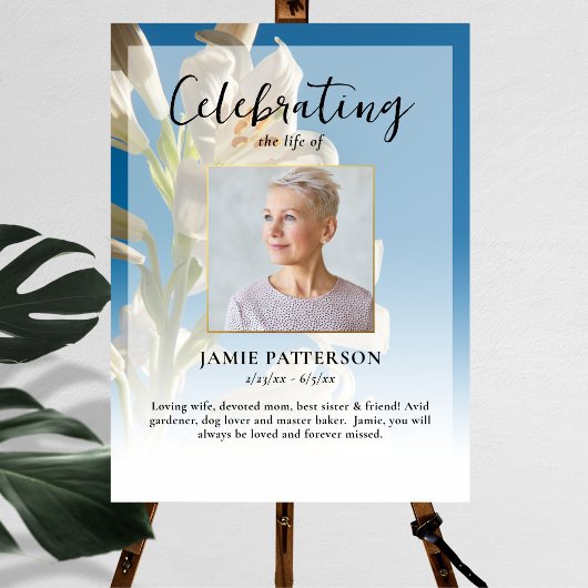 Lily Blume Celebration of Life Foto Beerdigung Poster