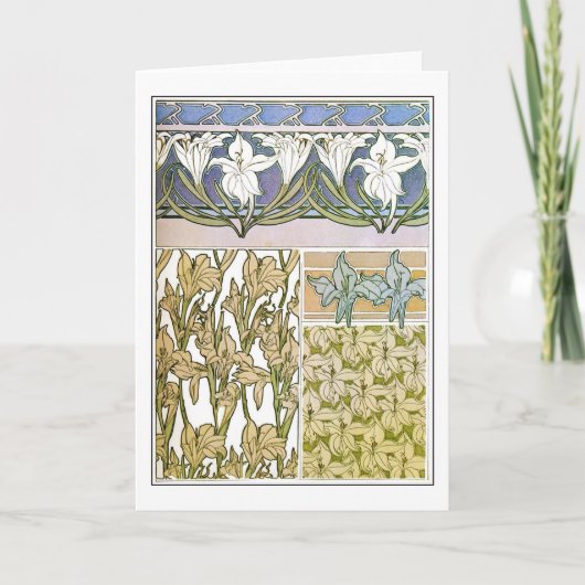 Lily Blume des Jugendstils, Mucha Karte (Vorderseite)