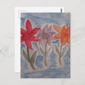 Lily Blume Flat Postkarte (Vorne/Hinten)