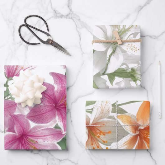 Lily-Blume Geschenkpapier Set (Vorderseite)