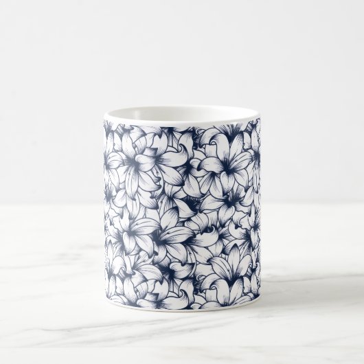 Lily Blume Ink Sketched Pattern Kaffeetasse (Mittel)