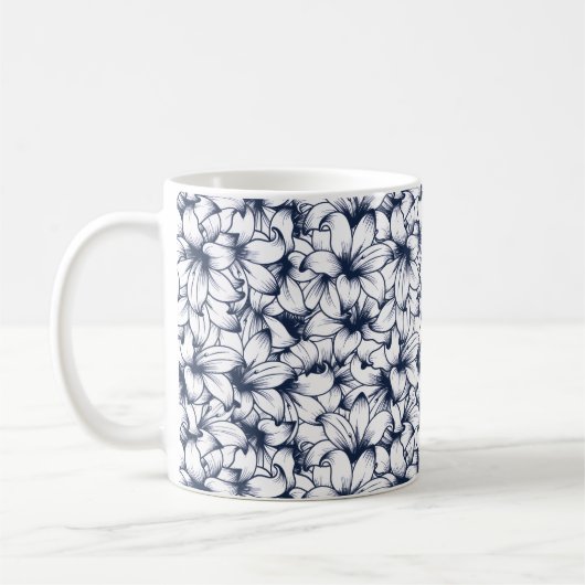 Lily Blume Ink Sketched Pattern Kaffeetasse (Links)