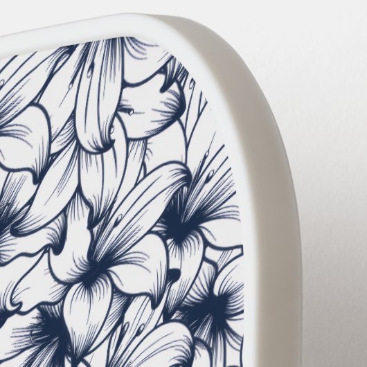 Lily Blume Ink Sketched Pattern Pickleball Schläger (Linke Seite)