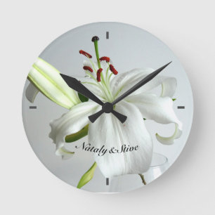 Lily Blume Runde Wanduhr
