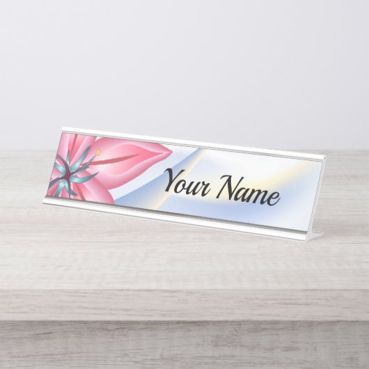 Lily-Blume Schreibtischnamensplakette (Vorderseite )
