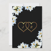 Lily Blume Schwarz-weiß Moderne Einladung zur Hoch (Rückseite)