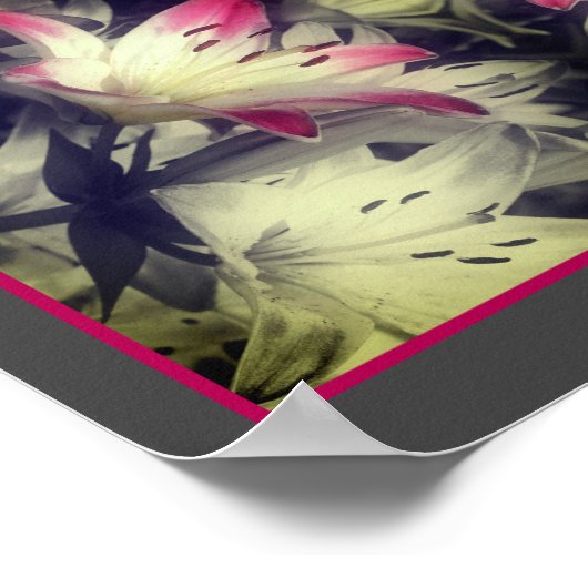 Lily Blume Schwarz-Weiß-Partial Abstrakt Poster (Ecke)