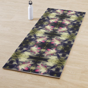 Lily Blume Schwarz-Weiß-Partial Abstrakt Yogamatte
