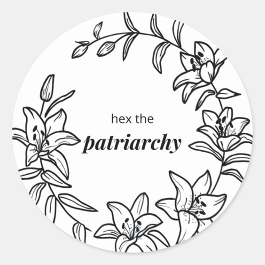 Lily Blume Sticker mit "Hex the Patriarchy" (Vorderseite)