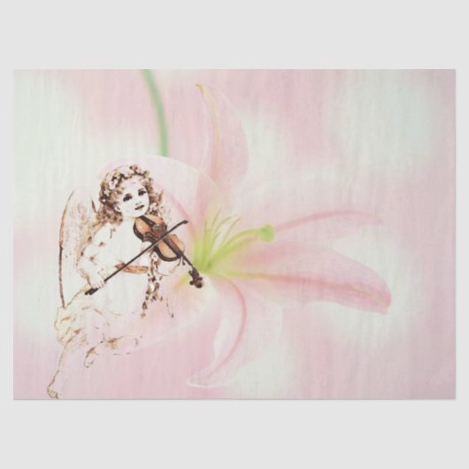 Lily Blume und Angel Geschenkpapier Seidenpapier (Vorderseite)