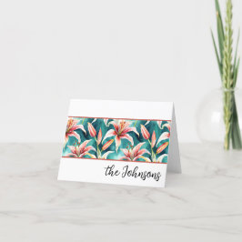 Lily Blume Wasserfarbe Custom Stationery Dankeskarte