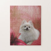 Lily Blume White Spitz Puzzle (Vertikal)