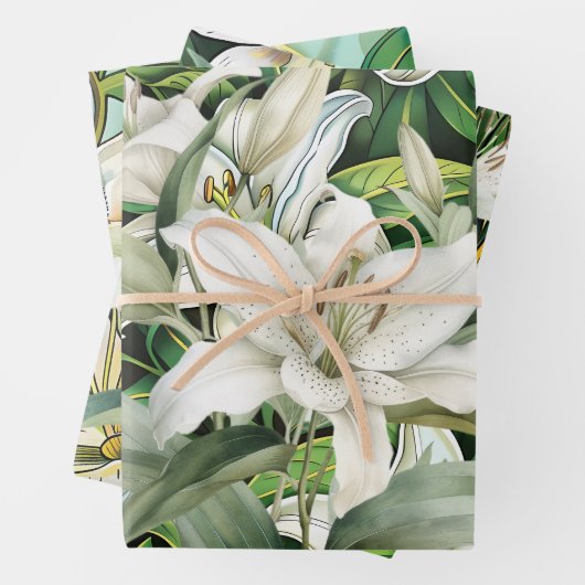 Lily-Blumen-Verpackungspapier Geschenkpapier Set (Beispiel)