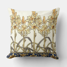 Lily Border von Alphonse Mucha Kissen