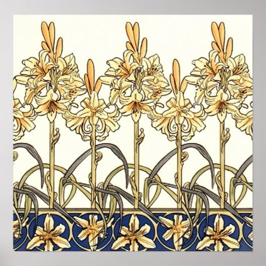 Lily Border von Alphonse Mucha Poster (Vorne)