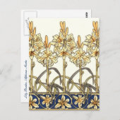 Lily Border von Alphonse Mucha Postkarte (Vorne/Hinten)