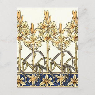 Lily Border von Alphonse Mucha Postkarte