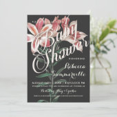 Lily Botanical Baby Shower Einladungen (Stehend Vorderseite)