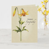 Lily Botanical Religious Beileid Karte (Gelbe Blume)