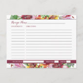 Lily Bouquet Brautparty Rezept Card Postkarte (Rückseite)