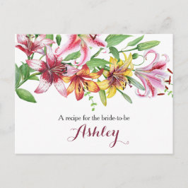 Lily Bouquet Brautparty Rezept Card Postkarte