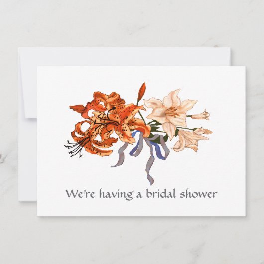 Lily Bouquet Bridal Polterabend Card Einladung (Vorderseite)