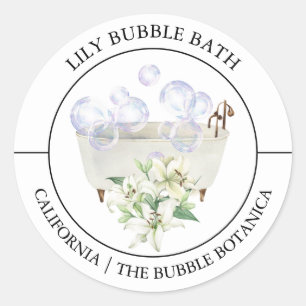 Lily Bubble Bath-Label Runder Aufkleber