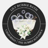 Lily Bubble Bath-Label Runder Aufkleber (Vorderseite)