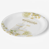 Lily Candle Beerdigung Memorial Pappteller (Schrägansicht)