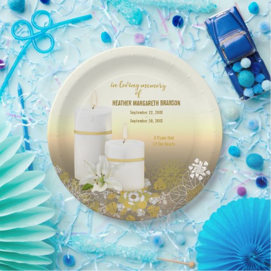 Lily Candle Beerdigung Memorial Pappteller (Party)