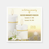 Lily Candle Beerdigung Memorial Serviette (Vorderseite)