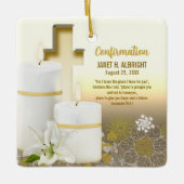 Lily Candle Cross Keramikornament (Vorderseite)