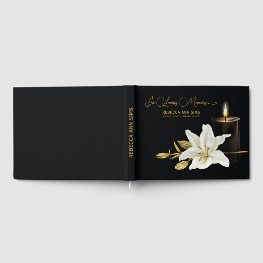 Lily Candle Funeral Guest Book Gästebuch (Voll)
