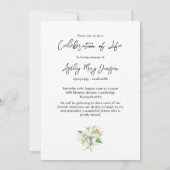 Lily Celebration of Life Photo Funeral Einladung (Rückseite)