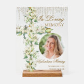 Lily Cross Celebration of Life Memorial Funeral Acrylschild (Vorderseite)